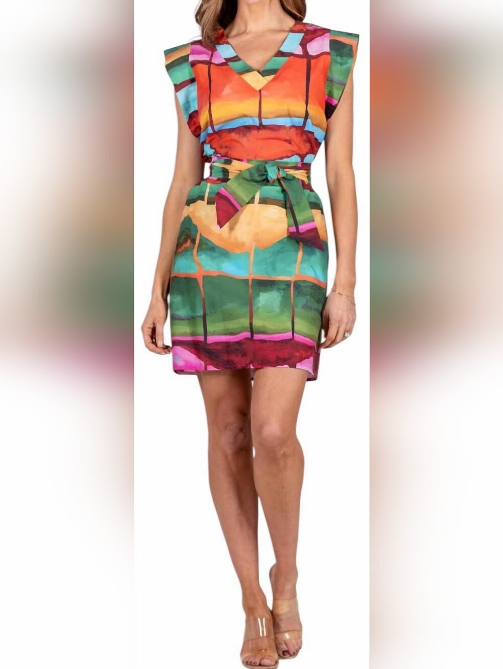 Willa Story Multi Color Printed Mini Dress Size XS
